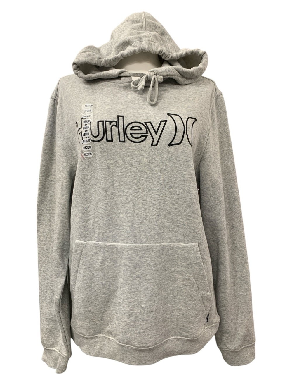 Hurley NWT Light Grey Logo Pullover Hoodie Size M